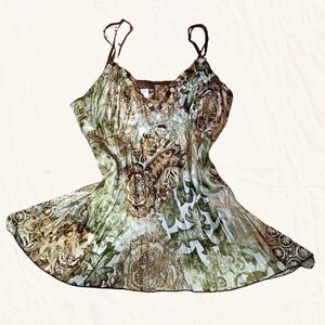 Vintage Flamingo Brown Paisley Top